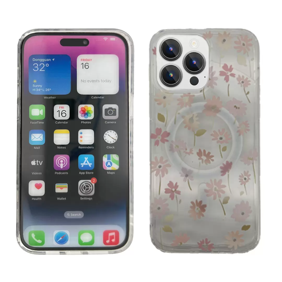 iPhone 14 Designed case MagSafe Graceful Pink Floral 